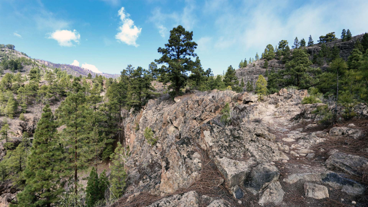 Wanderung auf dem Bergrücken über dem Barranco de la Linde